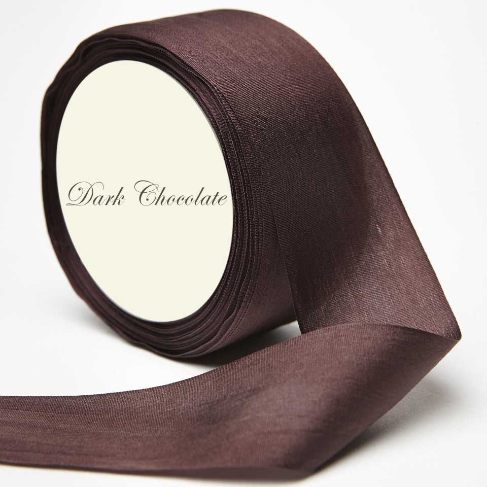 Silk Ribbon, brown, dark brown, chocolate