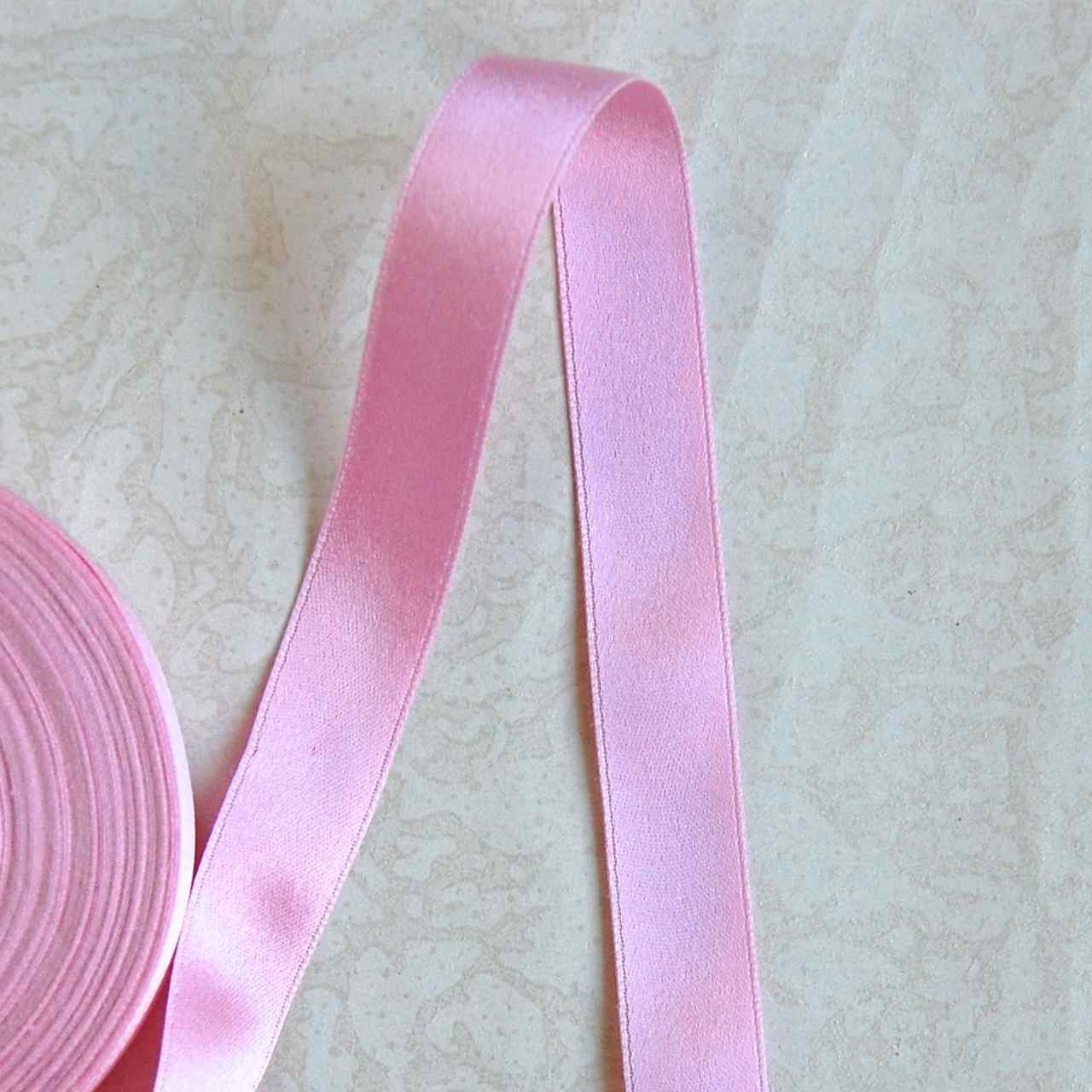 Pink Satin Ribbon Ribbon by the Yard Double Faced Ribbon 