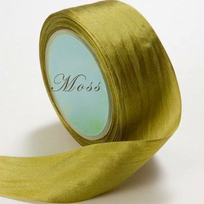 Silk Ribbon, olive green, green, leaf green, kacki green