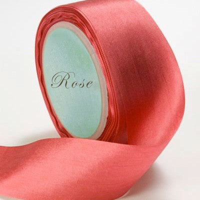 Lucia 40mm Italian Double Faced Satin Ribbon, Dusty Rose, Sold by The Yard