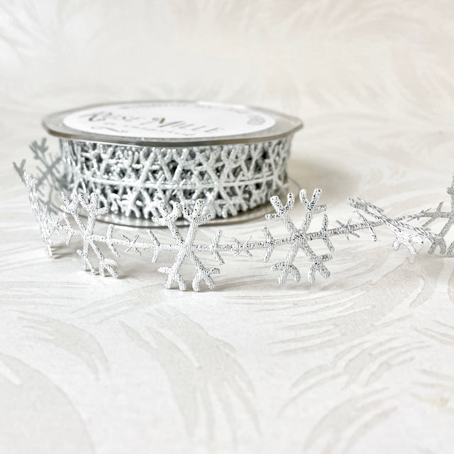 Satin Snowflake Cutout Ribbon – Rose Mille