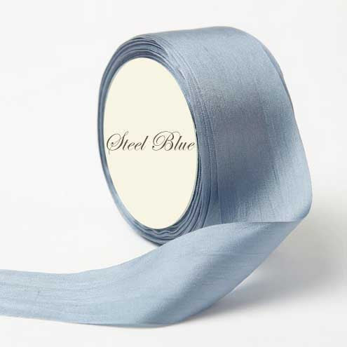 Silk Ribbon, blue, steel blue light blue
