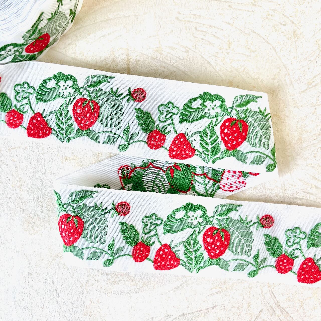    Strawberries_Cotton_Jacquard_Ribbon