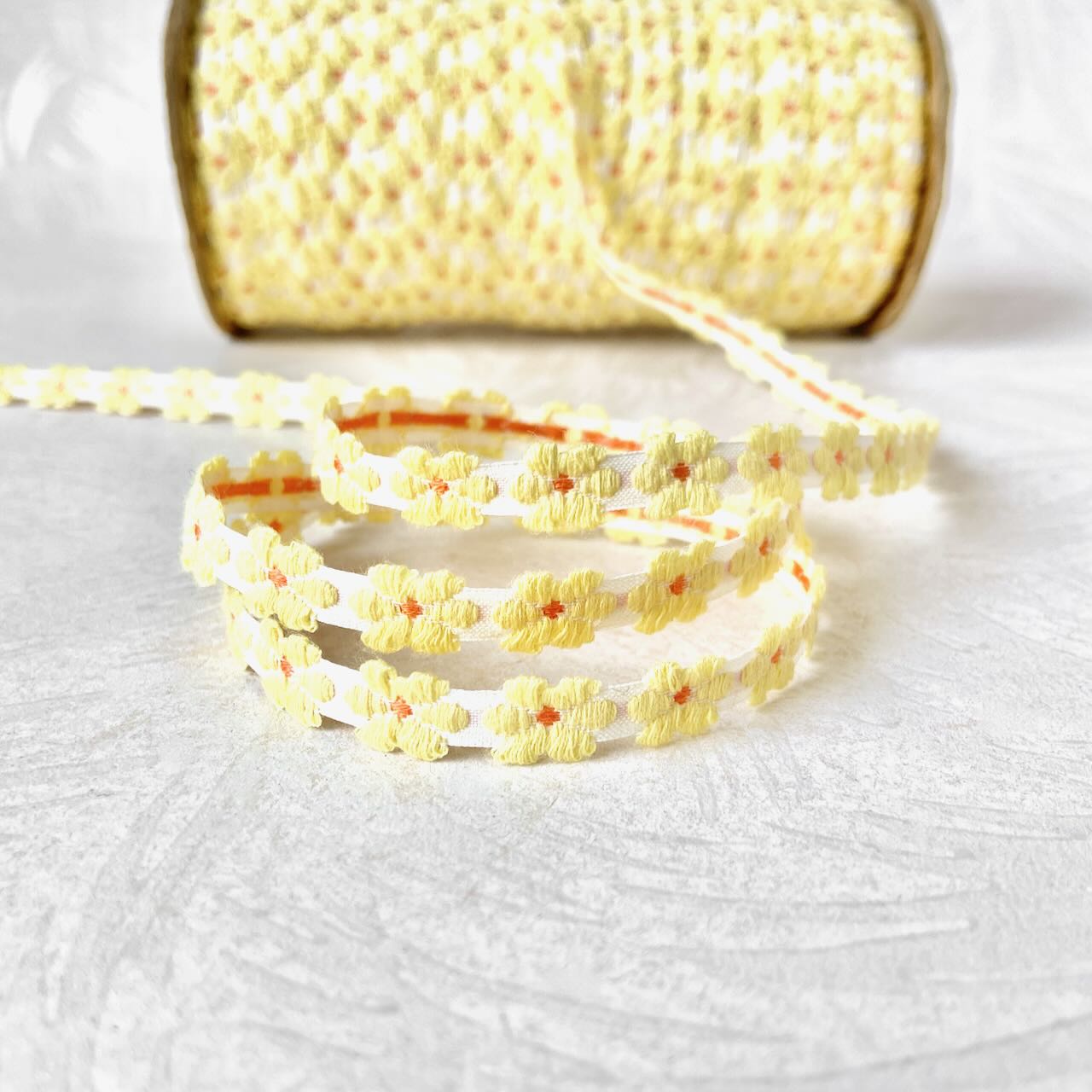 Yellow Flowers Jacquard Ribbon – Rose Mille