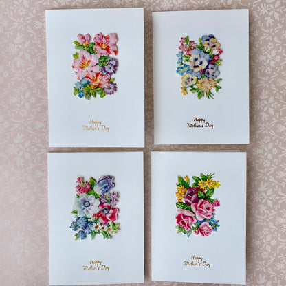 Sugared Floral Bouquet Card - Hand Made