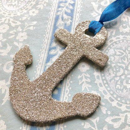 Glittered Anchor Ornament
