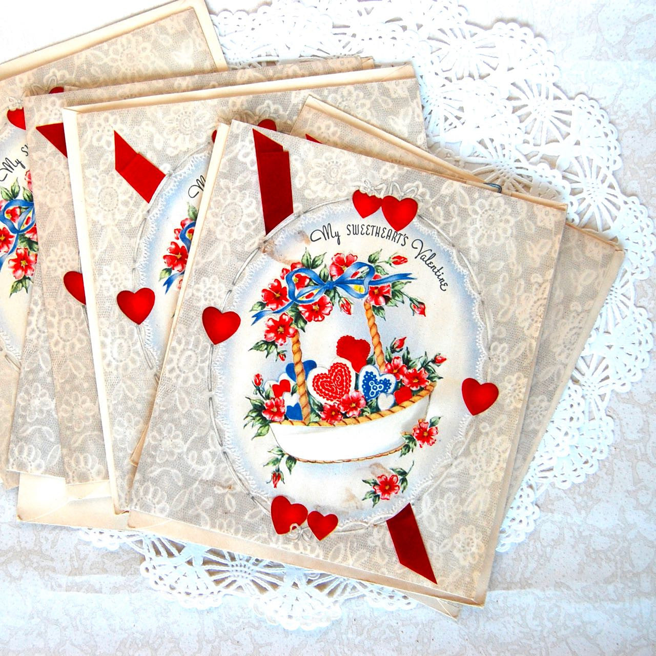 Vintage Valentine Cards – Rose Mille
