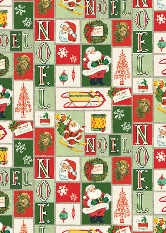 Noel Wrap - Christmas Cavallini Wrap & Poster