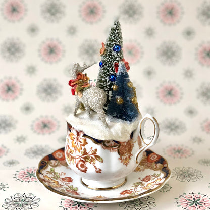 Floral Flourish Winter Teacup - Scene