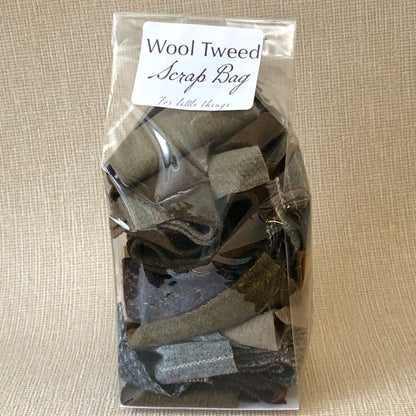 Wool Tweed Fabric Scrap Bag