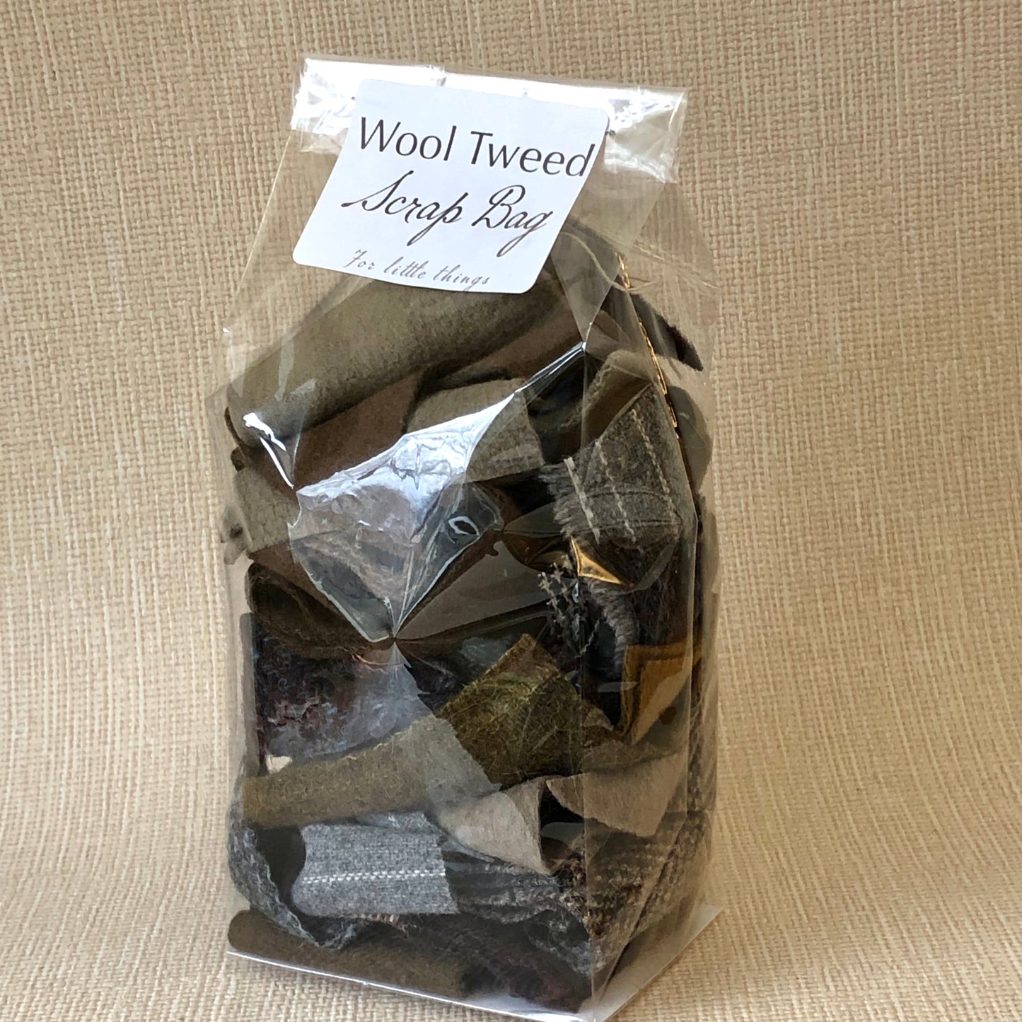 Wool Tweed Fabric Scrap Bag