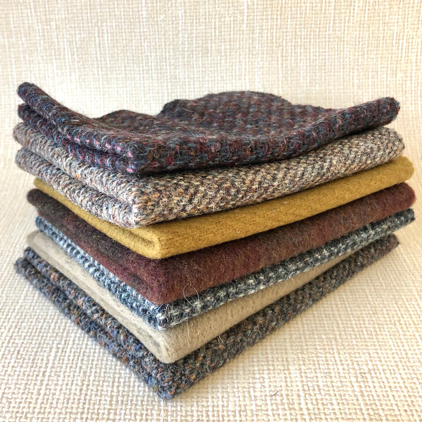 Wool Tweed Fabric Stack
