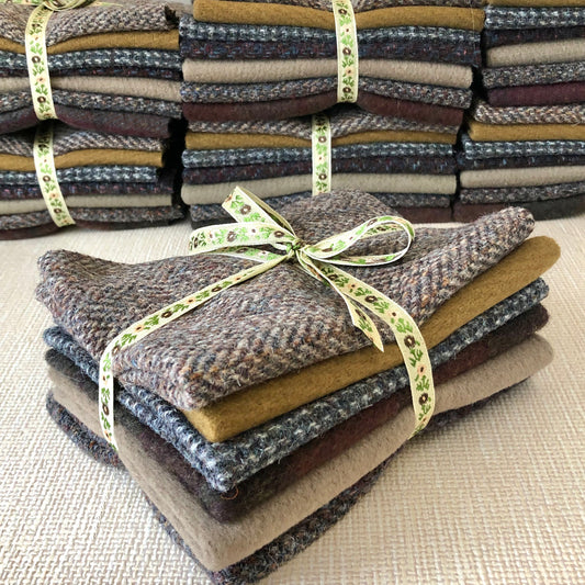 Wool Tweed Fabric Stack